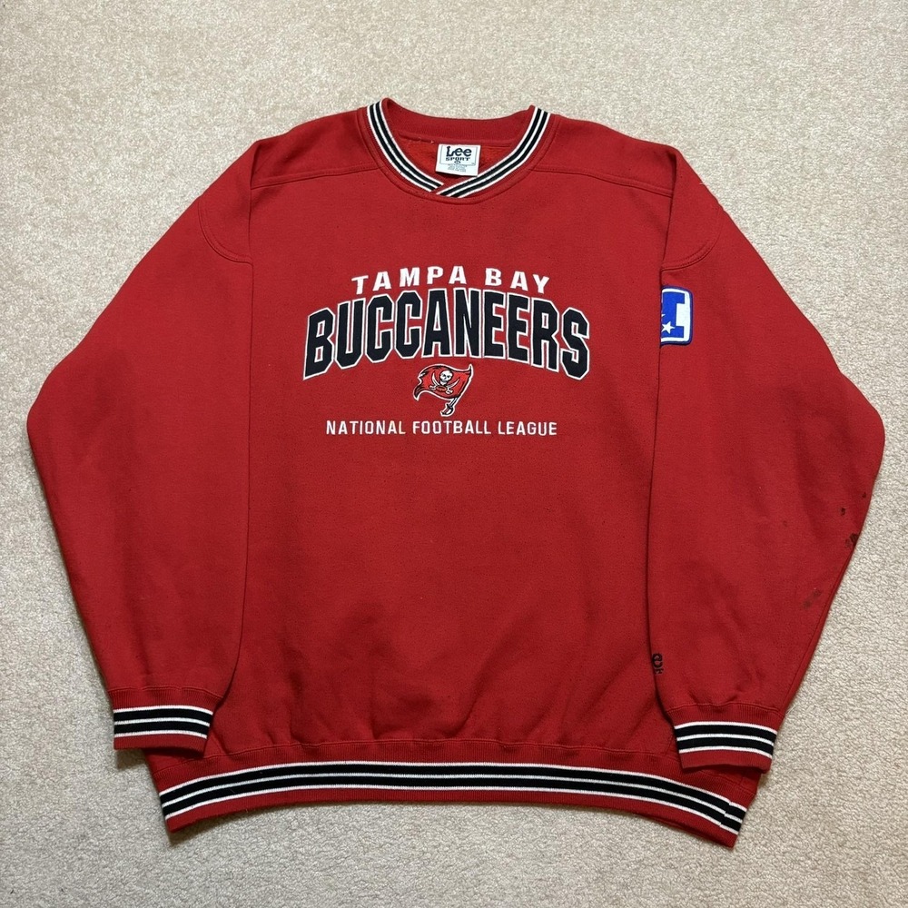 Vtg‎ Tampa Bay Buccaneers Sweatshirt Mens 2XL Red NFL Football Lee Sport 00s